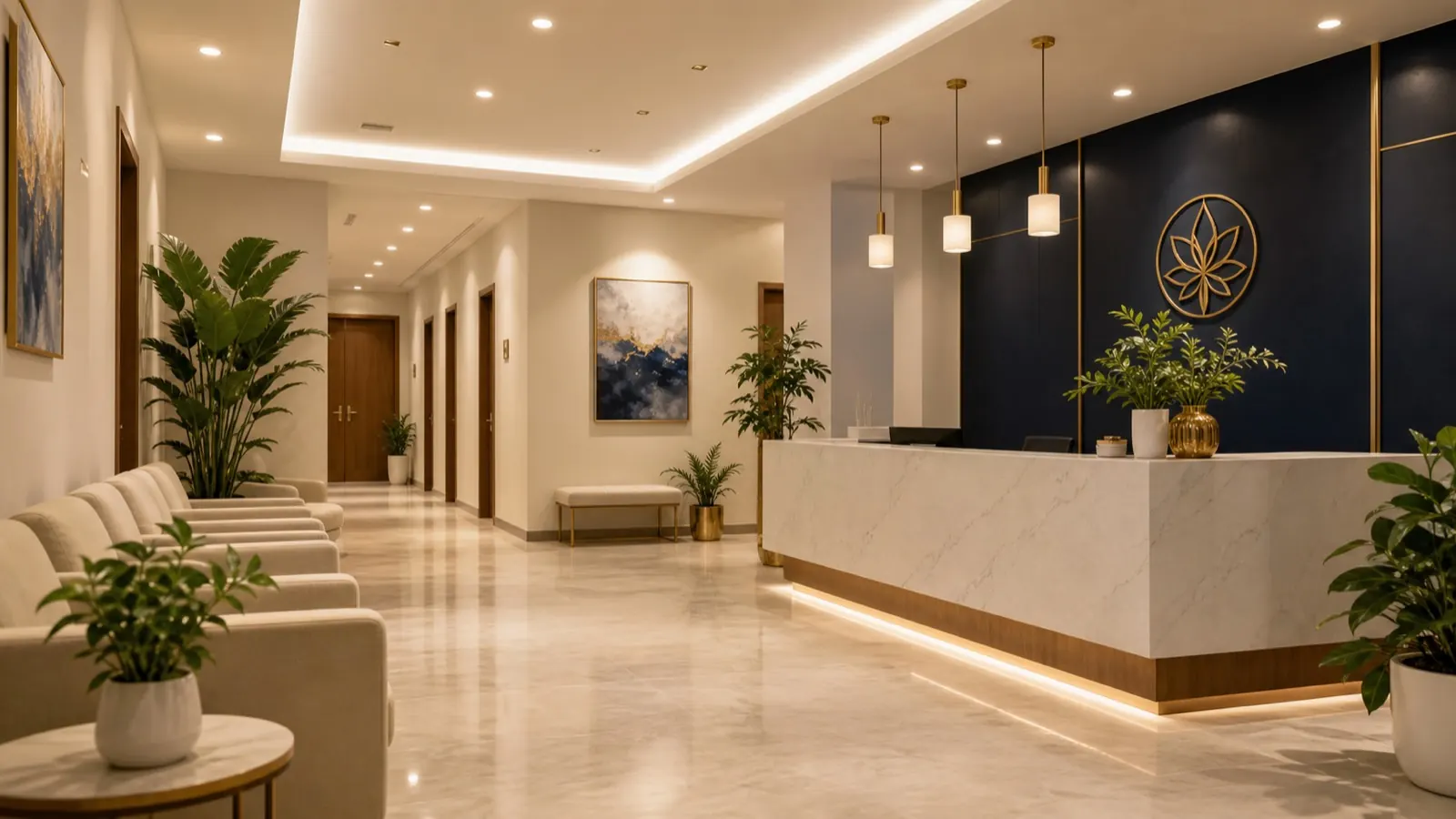Clean clinic reception area