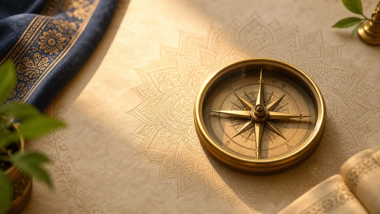Premium compass and mandala image for main door Vastu